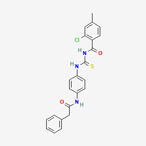 molecular formula C23H20ClN3O2S B5080366 2-chloro-4-methyl-N-[({4-[(phenylacetyl)amino]phenyl}amino)carbonothioyl]benzamide 