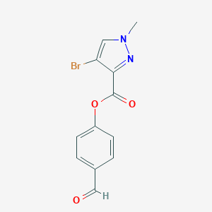 molecular formula C12H9BrN2O3 B508037 4-甲酰基苯基 4-溴-1-甲基-1H-吡唑-3-羧酸酯 CAS No. 512809-29-9