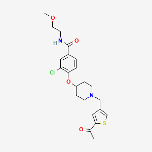 4-({1-[(5-acetyl-3-thienyl)methyl]-4-piperidinyl}oxy)-3-chloro-N-(2-methoxyethyl)benzamide