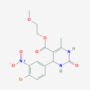 molecular formula C15H16BrN3O6 B5080399 2-methoxyethyl 4-(4-bromo-3-nitrophenyl)-6-methyl-2-oxo-1,2,3,4-tetrahydro-5-pyrimidinecarboxylate 