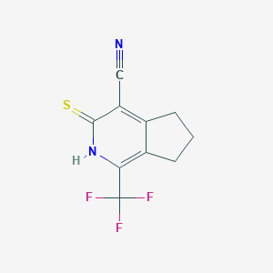 molecular formula C10H7F3N2S B508041 3-thioxo-1-(trifluoromethyl)-3,5,6,7-tetrahydro-2H-cyclopenta[c]pyridine-4-carbonitrile CAS No. 438220-21-4