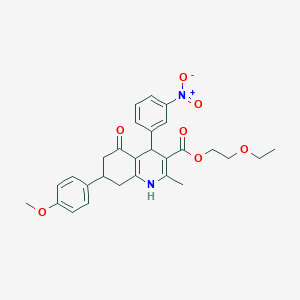 2-ethoxyethyl 7-(4-methoxyphenyl)-2-methyl-4-(3-nitrophenyl)-5-oxo-1,4,5,6,7,8-hexahydro-3-quinolinecarboxylate