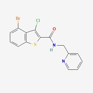 4-bromo-3-chloro-N-(2-pyridinylmethyl)-1-benzothiophene-2-carboxamide