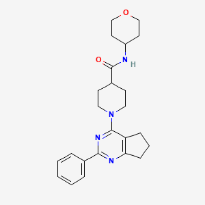 molecular formula C24H30N4O2 B5080437 1-(2-phenyl-6,7-dihydro-5H-cyclopenta[d]pyrimidin-4-yl)-N-(tetrahydro-2H-pyran-4-yl)-4-piperidinecarboxamide 