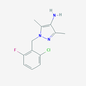 molecular formula C12H13ClFN3 B508044 1-(2-Chloro-6-fluorobenzyl)-3,5-dimethyl-1H-pyrazol-4-amine CAS No. 512809-93-7