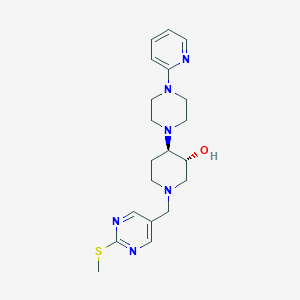 molecular formula C20H28N6OS B5080454 (3R,4R)-1-[(2-methylsulfanylpyrimidin-5-yl)methyl]-4-(4-pyridin-2-ylpiperazin-1-yl)piperidin-3-ol 