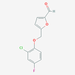 molecular formula C12H8ClFO3 B508047 5-[(2-氯-4-氟苯氧基)甲基]呋喃-2-甲醛 CAS No. 438221-97-7