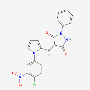 4-{[1-(4-chloro-3-nitrophenyl)-1H-pyrrol-2-yl]methylene}-1-phenyl-3,5-pyrazolidinedione