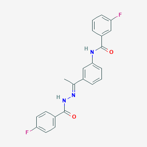 3-fluoro-N-{3-[N-(4-fluorobenzoyl)ethanehydrazonoyl]phenyl}benzamide