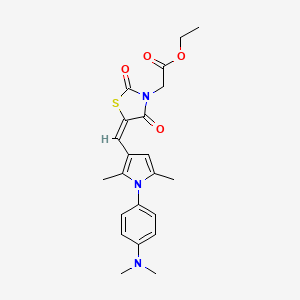 ethyl [5-({1-[4-(dimethylamino)phenyl]-2,5-dimethyl-1H-pyrrol-3-yl}methylene)-2,4-dioxo-1,3-thiazolidin-3-yl]acetate