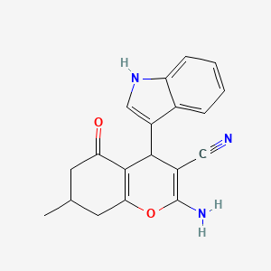 2-amino-4-(1H-indol-3-yl)-7-methyl-5-oxo-4,6,7,8-tetrahydrochromene-3-carbonitrile