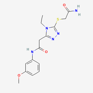 2-{5-[(2-amino-2-oxoethyl)thio]-4-ethyl-4H-1,2,4-triazol-3-yl}-N-(3-methoxyphenyl)acetamide