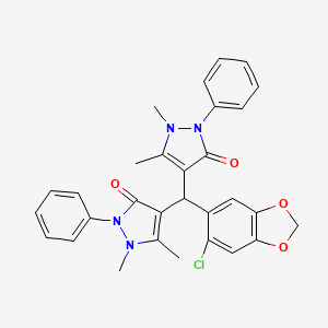 4,4'-[(6-chloro-1,3-benzodioxol-5-yl)methylene]bis(1,5-dimethyl-2-phenyl-1,2-dihydro-3H-pyrazol-3-one)