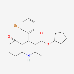 molecular formula C22H24BrNO3 B5080588 cyclopentyl 4-(2-bromophenyl)-2-methyl-5-oxo-1,4,5,6,7,8-hexahydro-3-quinolinecarboxylate 