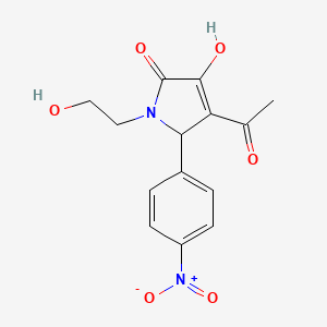 molecular formula C14H14N2O6 B5080608 4-acetyl-3-hydroxy-1-(2-hydroxyethyl)-5-(4-nitrophenyl)-1,5-dihydro-2H-pyrrol-2-one 