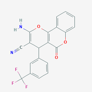 2-amino-5-oxo-4-[3-(trifluoromethyl)phenyl]-4H,5H-pyrano[3,2-c]chromene-3-carbonitrile