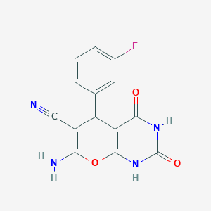 7-amino-5-(3-fluorophenyl)-2,4-dioxo-1,3,4,5-tetrahydro-2H-pyrano[2,3-d]pyrimidine-6-carbonitrile