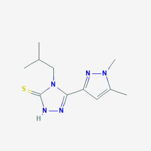molecular formula C11H17N5S B508065 5-(1,5-dimethyl-1H-pyrazol-3-yl)-4-isobutyl-4H-1,2,4-triazole-3-thiol CAS No. 512810-96-7