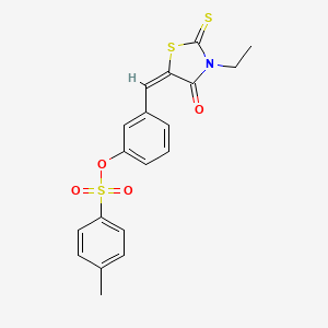 3-[(3-ethyl-4-oxo-2-thioxo-1,3-thiazolidin-5-ylidene)methyl]phenyl 4-methylbenzenesulfonate