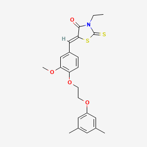 (5Z)-5-[[4-[2-(3,5-dimethylphenoxy)ethoxy]-3-methoxyphenyl]methylidene]-3-ethyl-2-sulfanylidene-1,3-thiazolidin-4-one