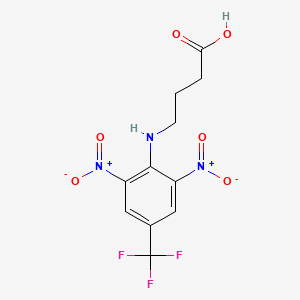 molecular formula C11H10F3N3O6 B5080716 4-{[2,6-dinitro-4-(trifluoromethyl)phenyl]amino}butanoic acid 