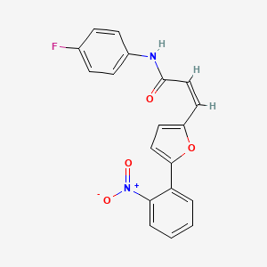 N-(4-fluorophenyl)-3-[5-(2-nitrophenyl)-2-furyl]acrylamide