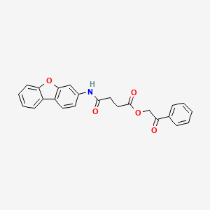 2-oxo-2-phenylethyl 4-(dibenzo[b,d]furan-3-ylamino)-4-oxobutanoate