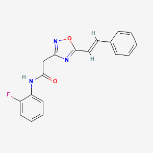 N-(2-fluorophenyl)-2-[5-(2-phenylvinyl)-1,2,4-oxadiazol-3-yl]acetamide