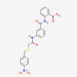 molecular formula C23H19N3O6S B5080846 2-{[3-({[(4-nitrobenzyl)thio]acetyl}amino)benzoyl]amino}benzoic acid 