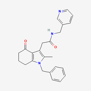 molecular formula C24H25N3O2 B5080854 2-(1-benzyl-2-methyl-4-oxo-4,5,6,7-tetrahydro-1H-indol-3-yl)-N-(3-pyridinylmethyl)acetamide 