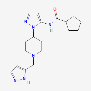 N-{1-[1-(1H-pyrazol-3-ylmethyl)-4-piperidinyl]-1H-pyrazol-5-yl}cyclopentanecarboxamide