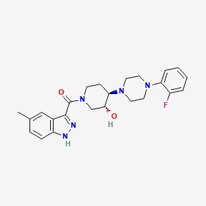 molecular formula C24H28FN5O2 B5080873 (3R*,4R*)-4-[4-(2-fluorophenyl)-1-piperazinyl]-1-[(5-methyl-1H-indazol-3-yl)carbonyl]-3-piperidinol 