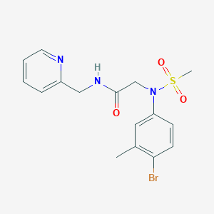 molecular formula C16H18BrN3O3S B5080886 N~2~-(4-bromo-3-methylphenyl)-N~2~-(methylsulfonyl)-N~1~-(2-pyridinylmethyl)glycinamide 