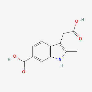 molecular formula C12H11NO4 B5080938 3-(carboxymethyl)-2-methyl-1H-indole-6-carboxylic acid 