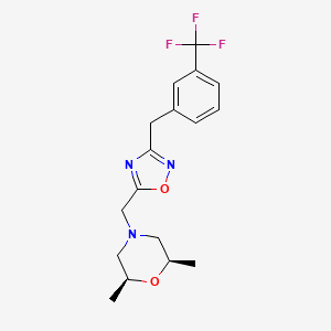 (2R*,6S*)-2,6-dimethyl-4-({3-[3-(trifluoromethyl)benzyl]-1,2,4-oxadiazol-5-yl}methyl)morpholine