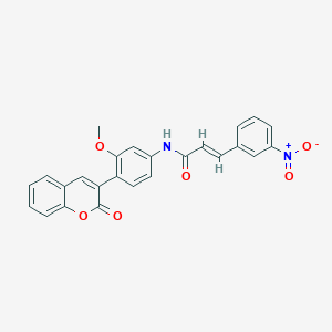 N-[3-methoxy-4-(2-oxo-2H-chromen-3-yl)phenyl]-3-(3-nitrophenyl)acrylamide