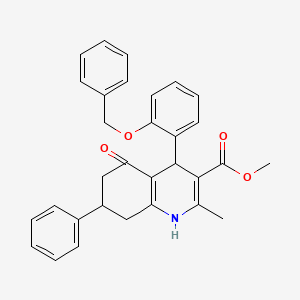 molecular formula C31H29NO4 B5081060 methyl 4-[2-(benzyloxy)phenyl]-2-methyl-5-oxo-7-phenyl-1,4,5,6,7,8-hexahydro-3-quinolinecarboxylate 