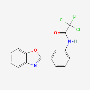 molecular formula C16H11Cl3N2O2 B5081071 N-[5-(1,3-benzoxazol-2-yl)-2-methylphenyl]-2,2,2-trichloroacetamide 