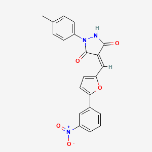 1-(4-methylphenyl)-4-{[5-(3-nitrophenyl)-2-furyl]methylene}-3,5-pyrazolidinedione