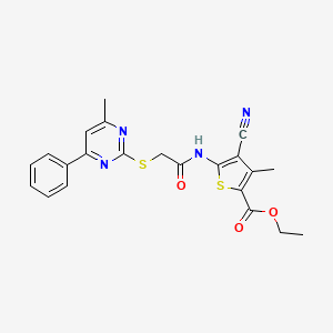 ethyl 4-cyano-3-methyl-5-({[(4-methyl-6-phenyl-2-pyrimidinyl)thio]acetyl}amino)-2-thiophenecarboxylate