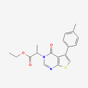 molecular formula C18H18N2O3S B5081132 ethyl 2-[5-(4-methylphenyl)-4-oxothieno[2,3-d]pyrimidin-3(4H)-yl]propanoate 