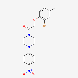 molecular formula C19H20BrN3O4 B5081140 1-[(2-bromo-4-methylphenoxy)acetyl]-4-(4-nitrophenyl)piperazine 