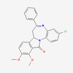 molecular formula C24H19ClN2O3 B5081151 3-chloro-10,11-dimethoxy-6-phenyl-7,7a-dihydro-12H-isoindolo[2,1-a][1,5]benzodiazepin-12-one 