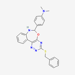 4-[3-(benzylthio)-6,7-dihydro[1,2,4]triazino[5,6-d][3,1]benzoxazepin-6-yl]-N,N-dimethylaniline