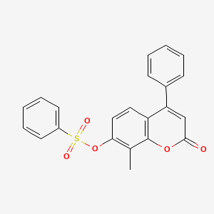 molecular formula C22H16O5S B5081189 8-methyl-2-oxo-4-phenyl-2H-chromen-7-yl benzenesulfonate 