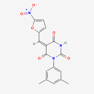 molecular formula C17H13N3O6 B5081212 1-(3,5-dimethylphenyl)-5-[(5-nitro-2-furyl)methylene]-2,4,6(1H,3H,5H)-pyrimidinetrione 