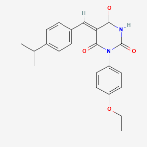 molecular formula C22H22N2O4 B5081220 1-(4-ethoxyphenyl)-5-(4-isopropylbenzylidene)-2,4,6(1H,3H,5H)-pyrimidinetrione 