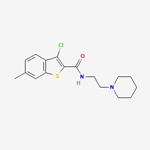 molecular formula C17H21ClN2OS B5081231 3-chloro-6-methyl-N-[2-(1-piperidinyl)ethyl]-1-benzothiophene-2-carboxamide 