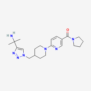 {1-methyl-1-[1-({1-[5-(1-pyrrolidinylcarbonyl)-2-pyridinyl]-4-piperidinyl}methyl)-1H-1,2,3-triazol-4-yl]ethyl}amine bis(trifluoroacetate)