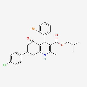 isobutyl 4-(2-bromophenyl)-7-(4-chlorophenyl)-2-methyl-5-oxo-1,4,5,6,7,8-hexahydro-3-quinolinecarboxylate